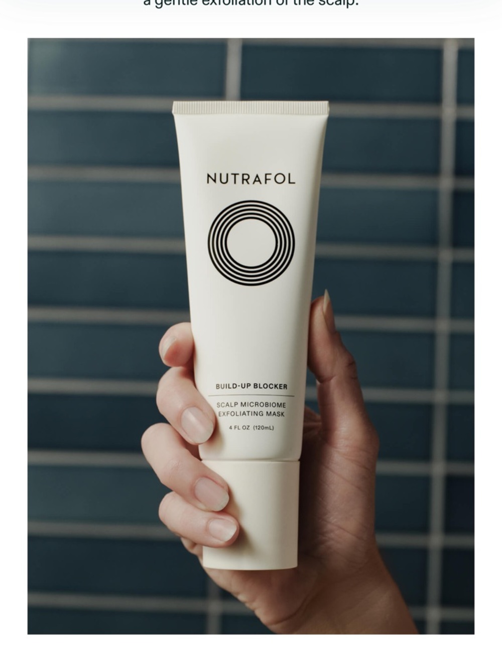 Nutrafol Build-Up Blocker Scalp Exfoliating Mask w/ scalp massager